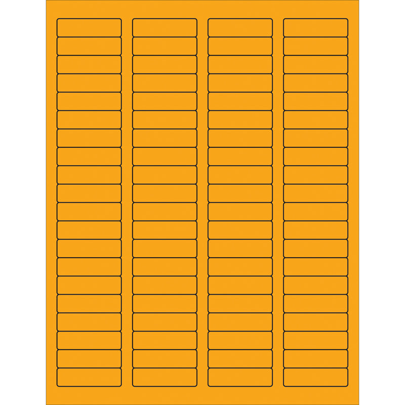 1 3/4 x 1/2" Fluorescent Orange Rectangle Laser Labels, Case Of 8000 Case Of 8000