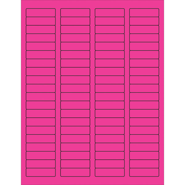 1 3/4 x 1/2" Fluorescent Pink Rectangle Laser Labels, Case Of 8000 Case Of 8000