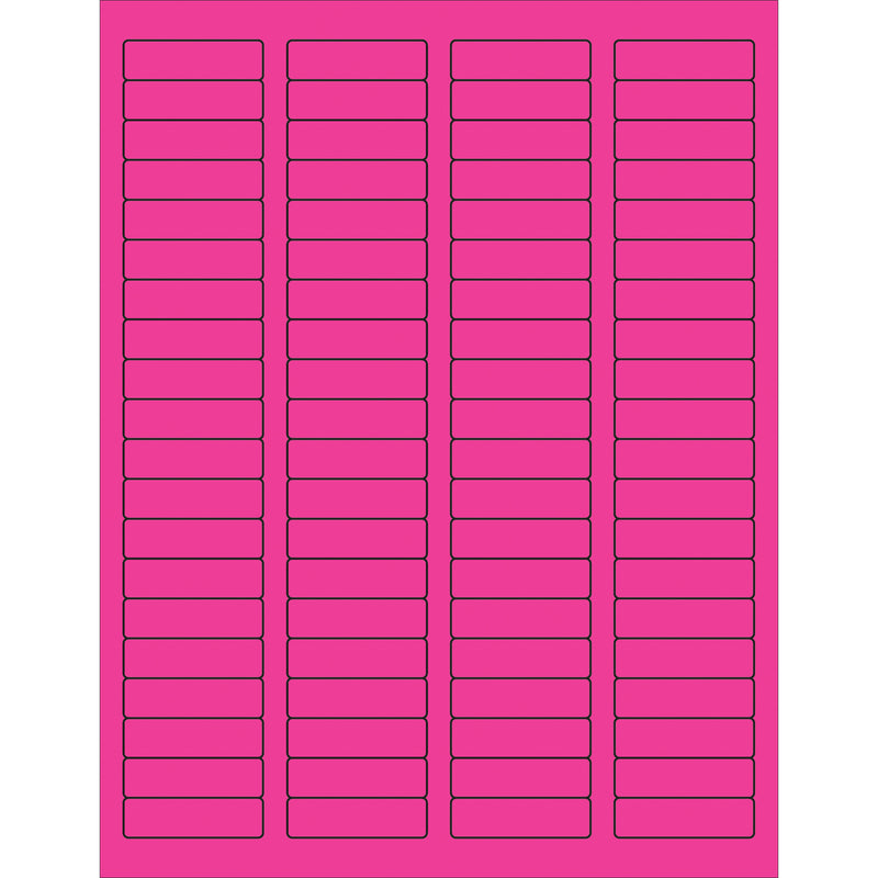 1 3/4 x 1/2" Fluorescent Pink Rectangle Laser Labels, Case Of 8000 Case Of 8000