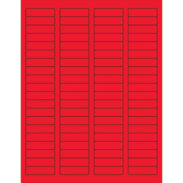 1 3/4 x 1/2" Fluorescent Red Rectangle Laser Labels, Case Of 8000 Case Of 8000