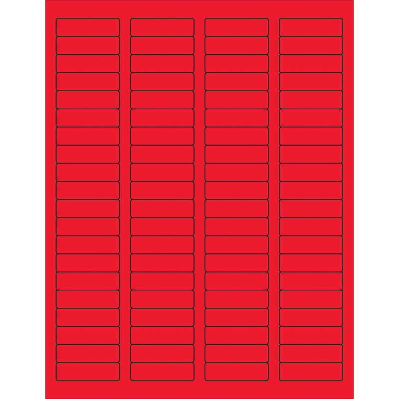 1 3/4 x 1/2" Fluorescent Red Rectangle Laser Labels, Case Of 8000 Case Of 8000