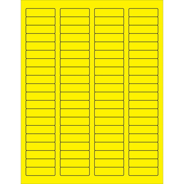 1 3/4 x 1/2" Fluorescent Yellow Rectangle Laser Labels, Case Of 8000 Case Of 8000