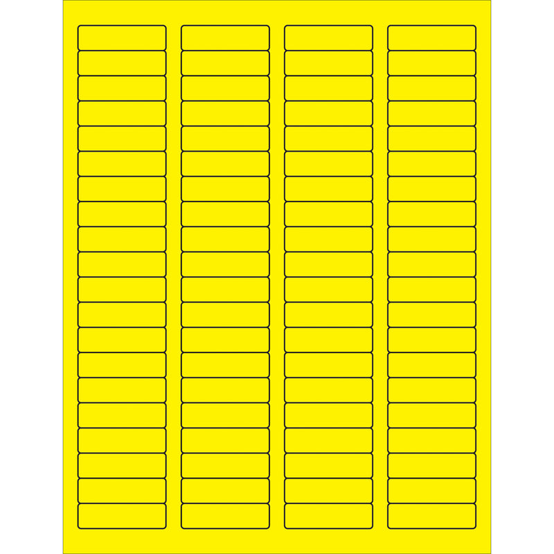 1 3/4 x 1/2" Fluorescent Yellow Rectangle Laser Labels, Case Of 8000 Case Of 8000