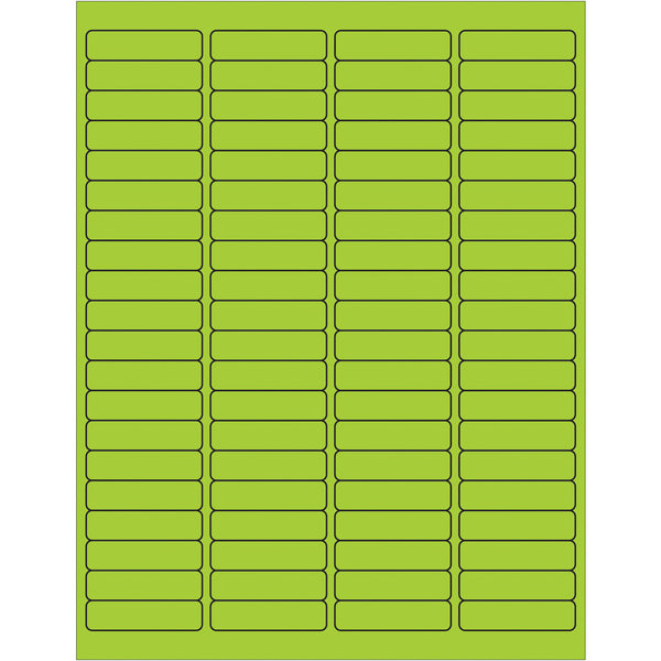 1 15/16 x 1/2" Fluorescent Green Rectangle Laser Labels, Case Of 8000 Case Of 8000