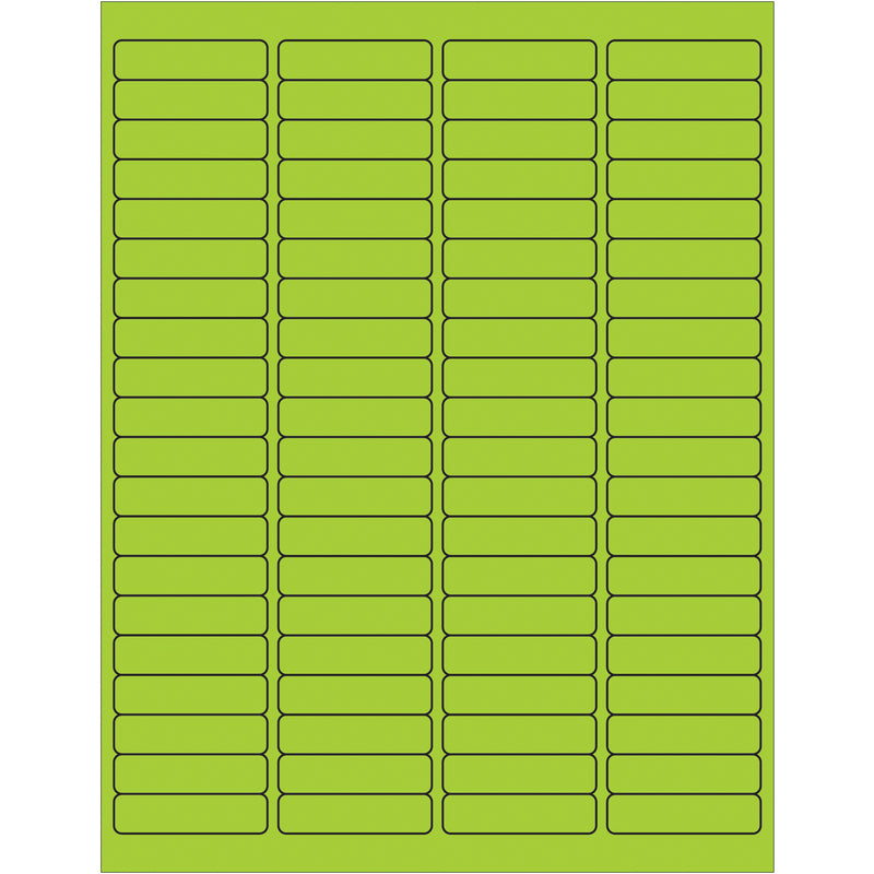 1 15/16 x 1/2" Fluorescent Green Rectangle Laser Labels, Case Of 8000 Case Of 8000