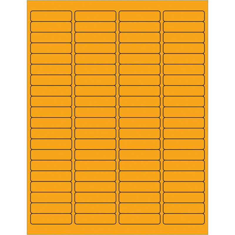 1 15/16 x 1/2" Fluorescent Orange Rectangle Laser Labels, Case Of 8000 Case Of 8000