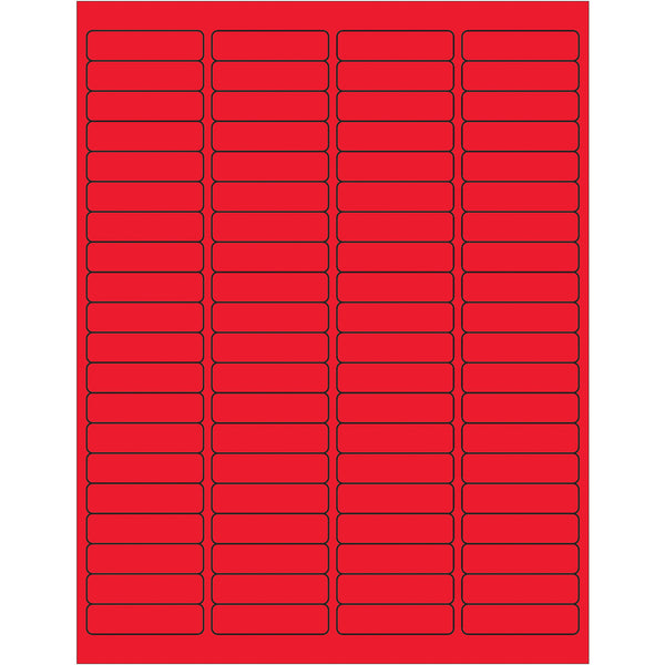 1 15/16 x 1/2" Fluorescent Red Rectangle Laser Labels, Case Of 8000 Case Of 8000