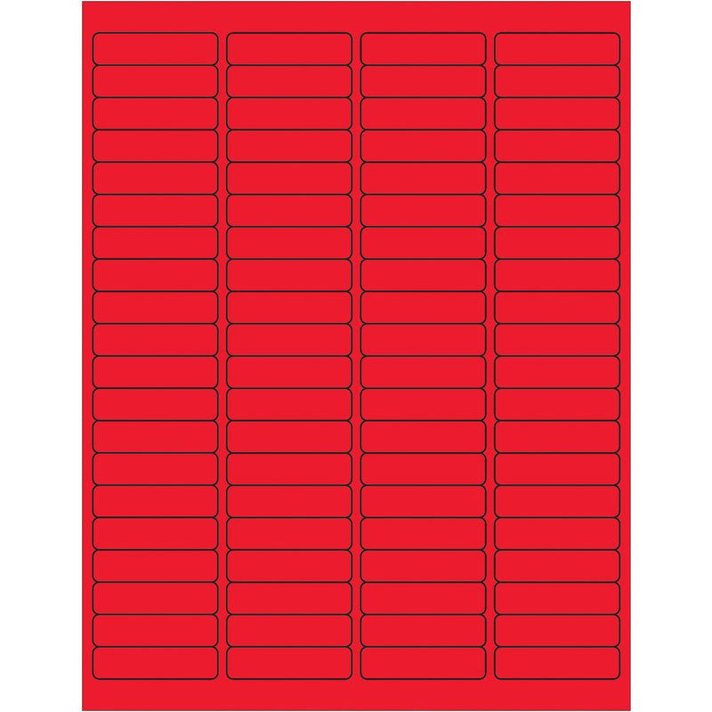 1 15/16 x 1/2" Fluorescent Red Rectangle Laser Labels, Case Of 8000 Case Of 8000