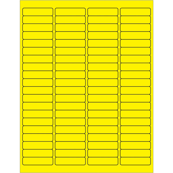 1 15/16 x 1/2" Fluorescent Yellow Rectangle Laser Labels, Case Of 8000 Case Of 8000