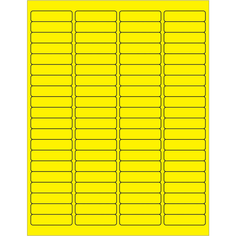 1 15/16 x 1/2" Fluorescent Yellow Rectangle Laser Labels, Case Of 8000 Case Of 8000