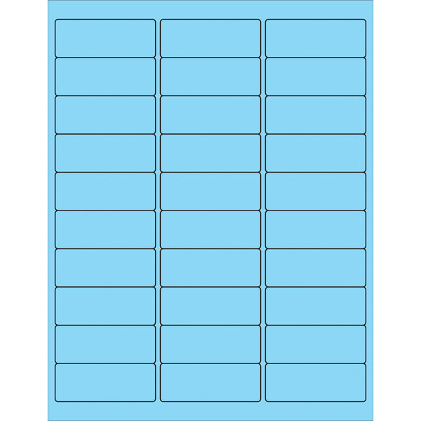 2 5/8 x 1" Fluorescent Pastel Blue Rectangle Laser Labels, Case Of 3000 Case Of 3000