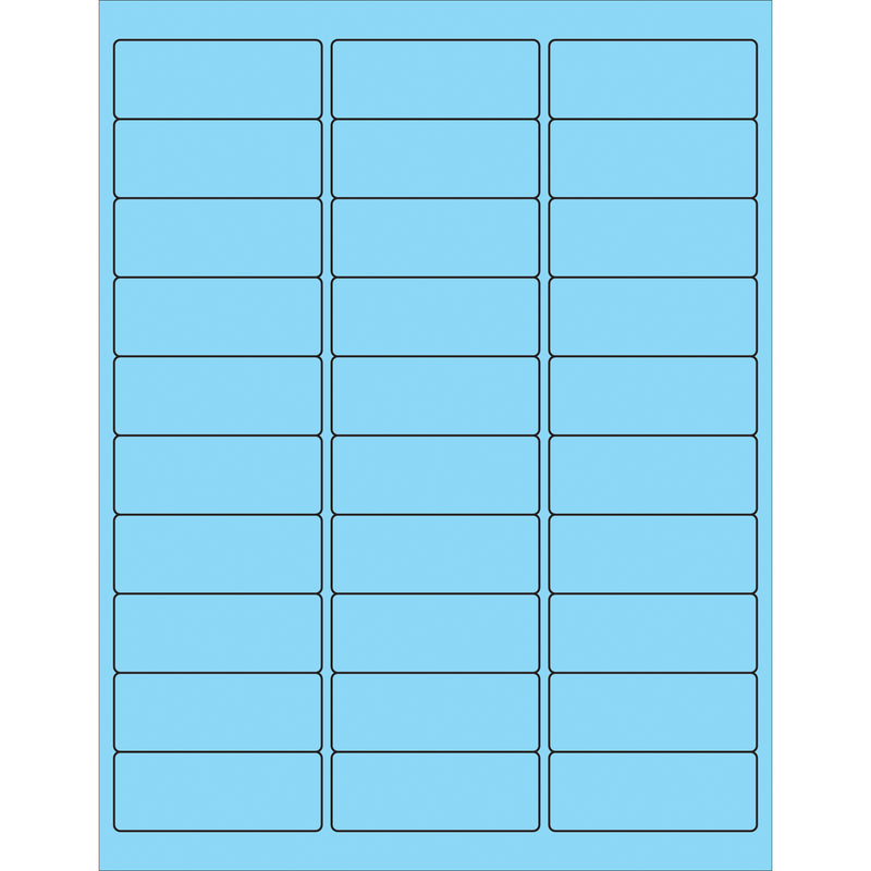 2 5/8 x 1" Fluorescent Pastel Blue Rectangle Laser Labels, Case Of 3000 Case Of 3000