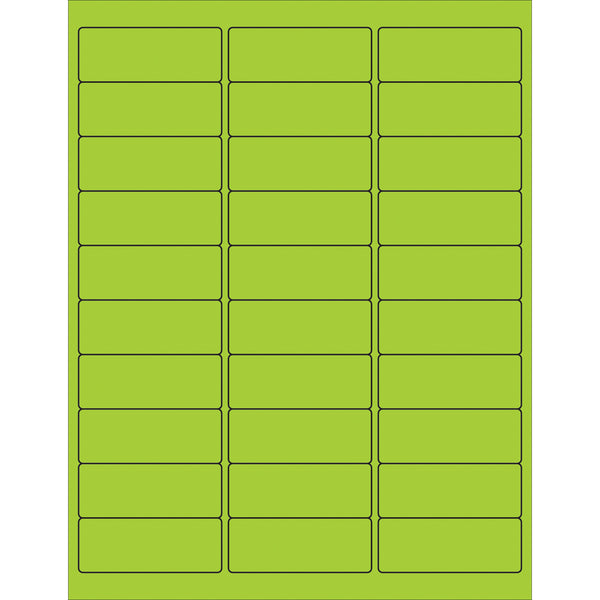 2 5/8 x 1" Fluorescent Green Rectangle Laser Labels, Case Of 3000 Case Of 3000