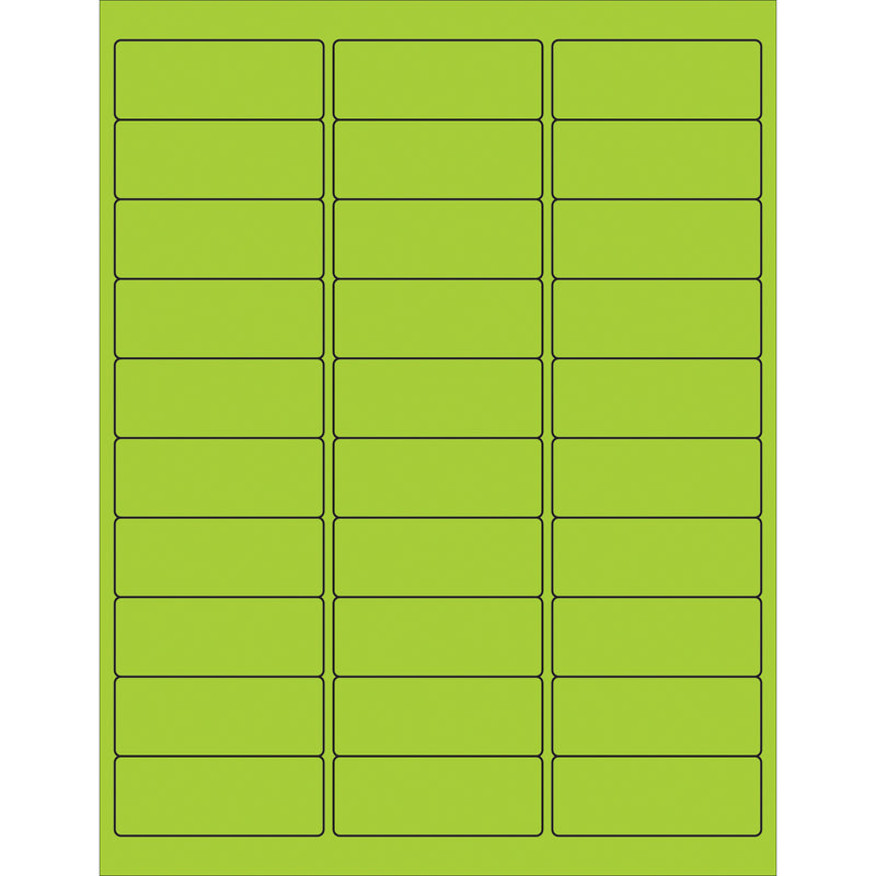 2 5/8 x 1" Fluorescent Green Rectangle Laser Labels, Case Of 3000 Case Of 3000