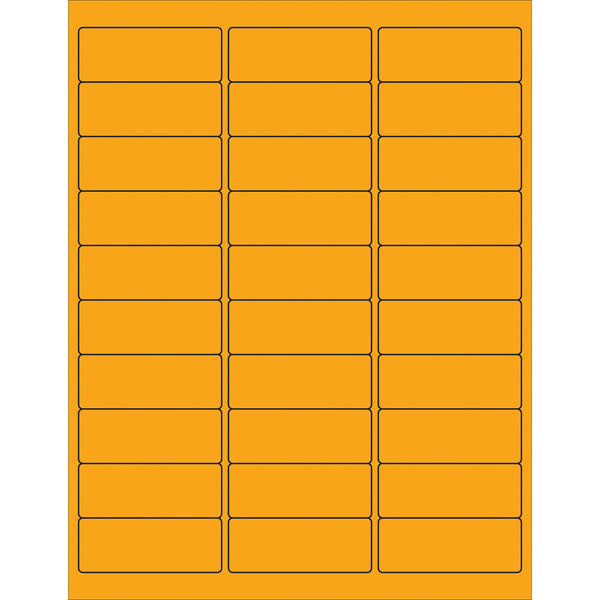 2 5/8 x 1" Fluorescent Orange Rectangle Laser Labels, Case Of 3000 Case Of 3000