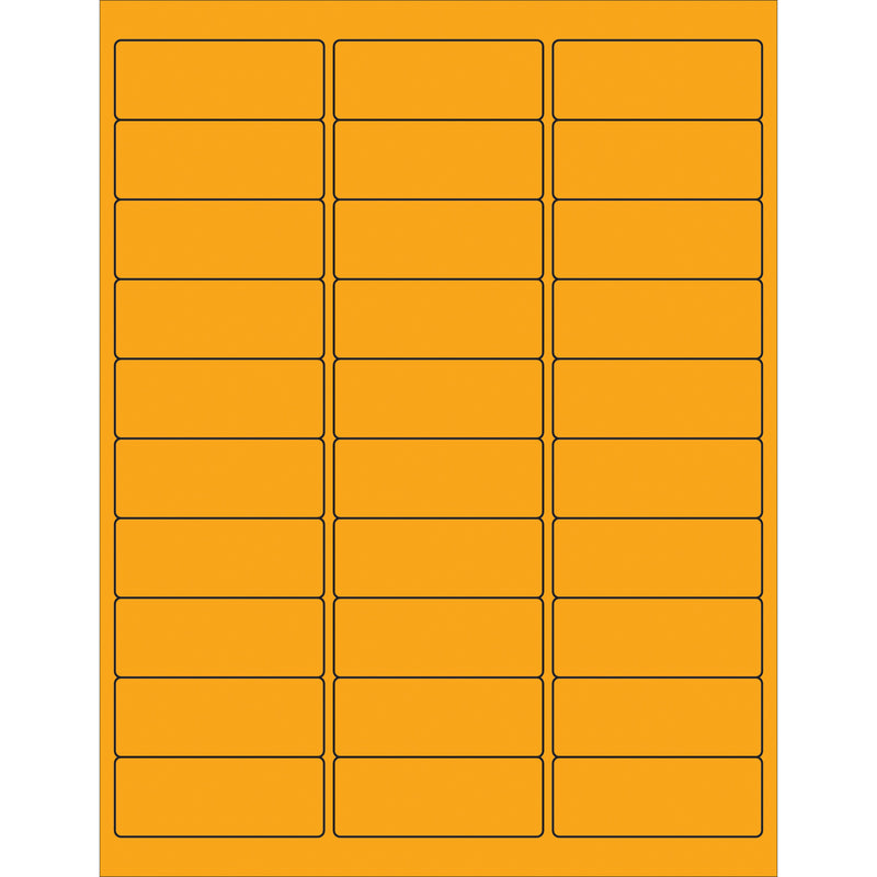 2 5/8 x 1" Fluorescent Orange Rectangle Laser Labels, Case Of 3000 Case Of 3000