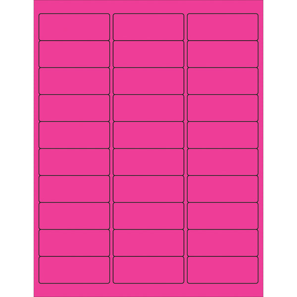 2 5/8 x 1" Fluorescent Pink Rectangle Laser Labels, Case Of 3000 Case Of 3000