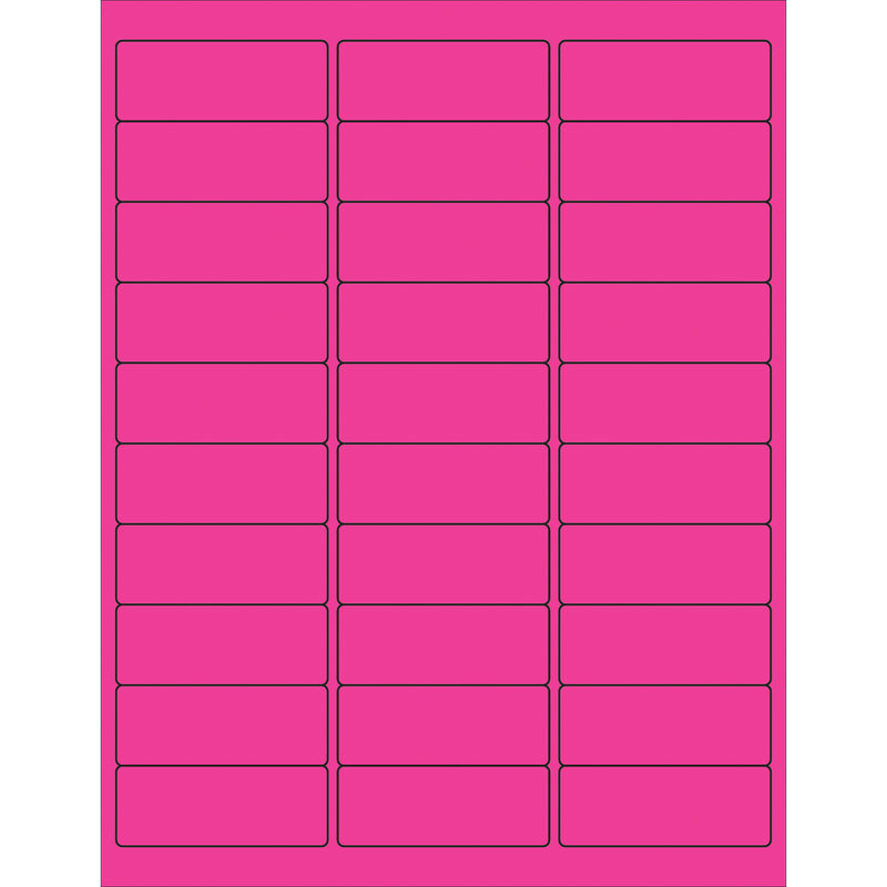 2 5/8 x 1" Fluorescent Pink Rectangle Laser Labels, Case Of 3000 Case Of 3000