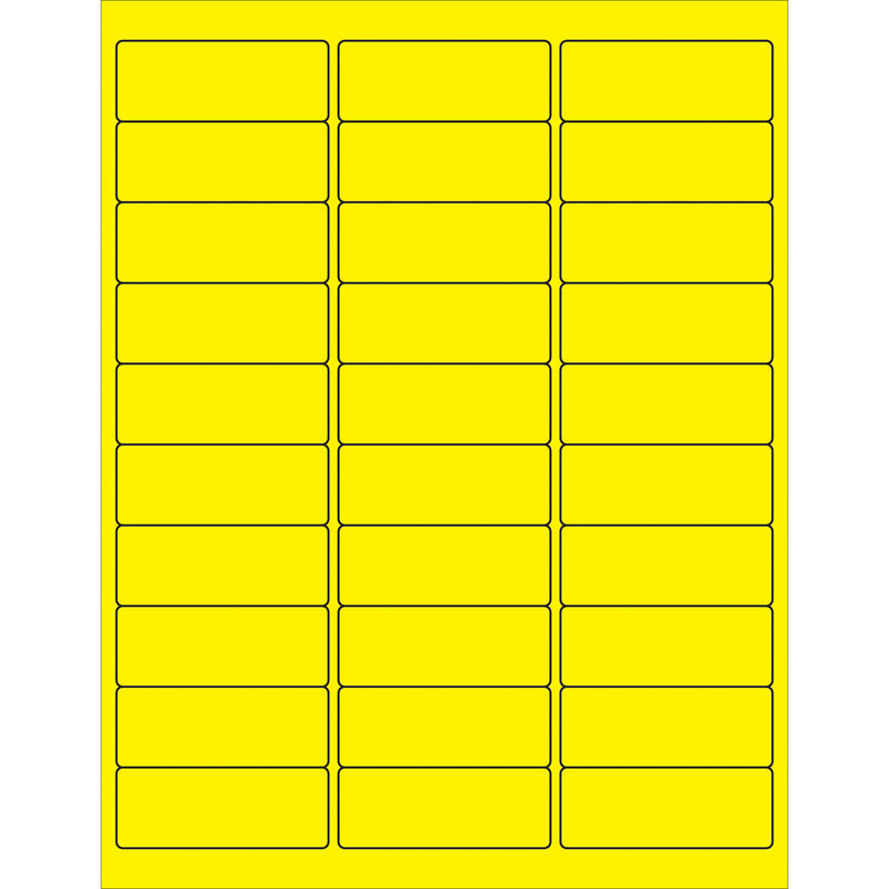 2 5/8 x 1" Fluorescent Yellow Rectangle Laser Labels, Case Of 3000 Case Of 3000