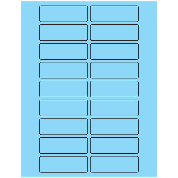 3 x 1" Fluorescent Pastel Blue Rectangle Laser Labels, Case Of 2000 Case Of 2000