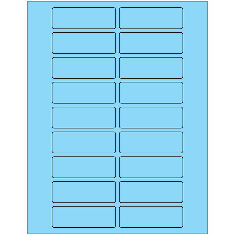 3 x 1" Fluorescent Pastel Blue Rectangle Laser Labels, Case Of 2000 Case Of 2000