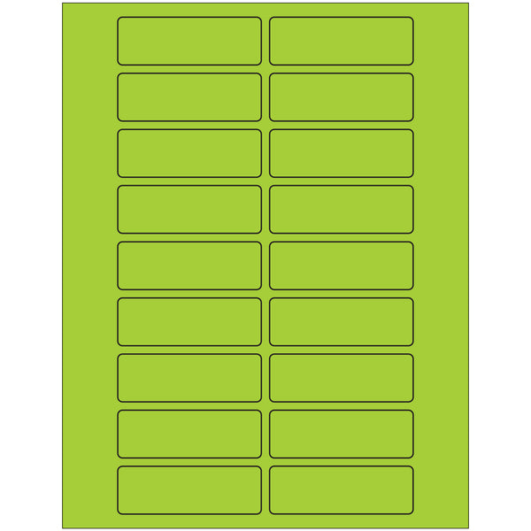 3 x 1" Fluorescent Green Rectangle Laser Labels, Case Of 2000 Case Of 2000