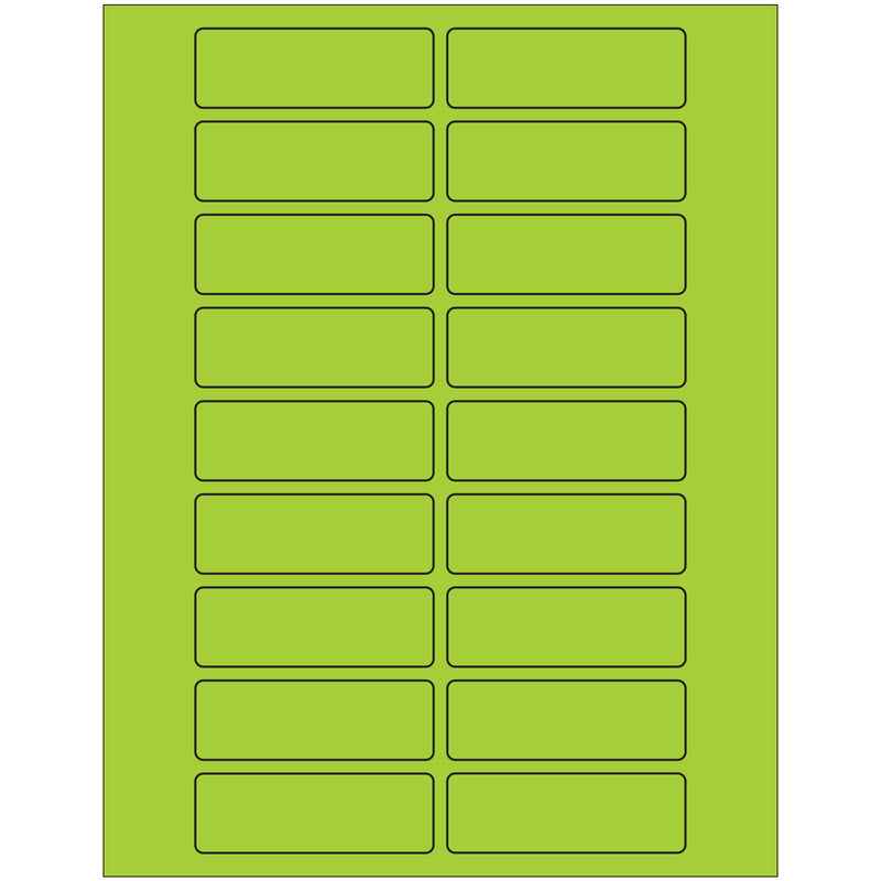 3 x 1" Fluorescent Green Rectangle Laser Labels, Case Of 2000 Case Of 2000