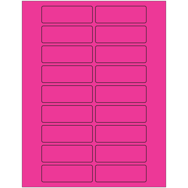 3 x 1" Fluorescent Pink Rectangle Laser Labels, Case Of 2000 Case Of 2000