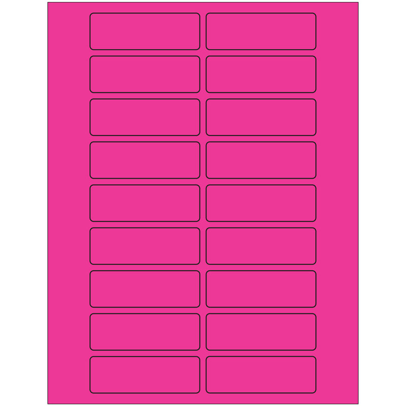 3 x 1" Fluorescent Pink Rectangle Laser Labels, Case Of 2000 Case Of 2000