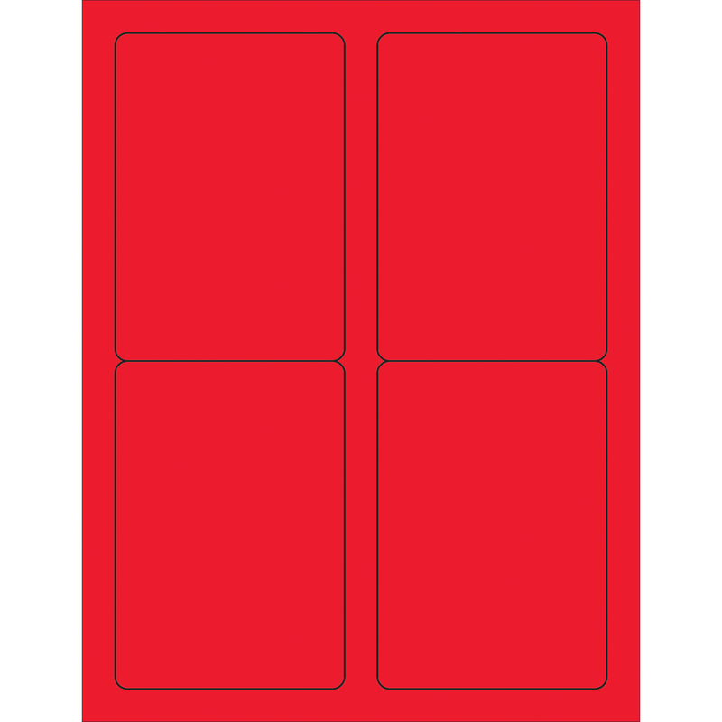 Red Laser Labels 3 1/2 x 5
