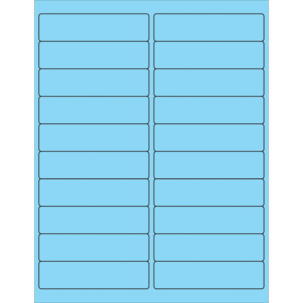 4 x 1" Fluorescent Pastel Blue Rectangle Laser Labels, Case Of 2000 Case Of 2000