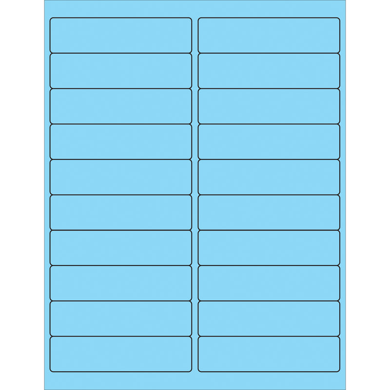 4 x 1" Fluorescent Pastel Blue Rectangle Laser Labels, Case Of 2000 Case Of 2000