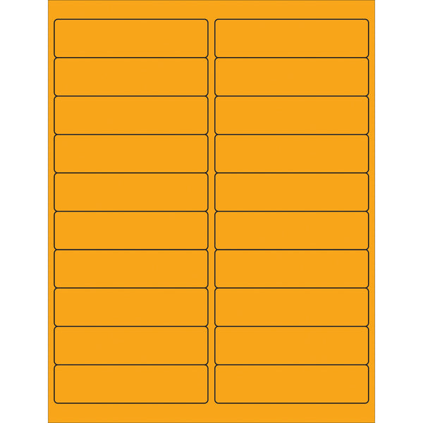 4 x 1" Fluorescent Orange Rectangle Laser Labels, Case Of 2000 Case Of 2000