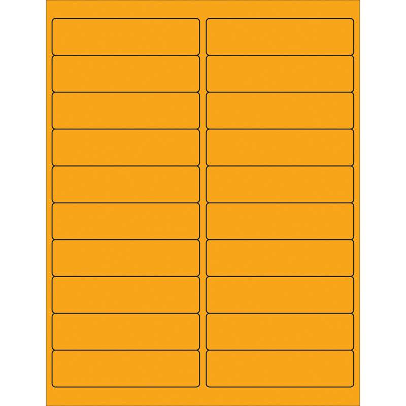 4 x 1" Fluorescent Orange Rectangle Laser Labels, Case Of 2000 Case Of 2000