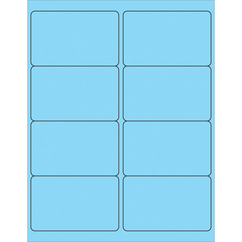 4 x 2 1/2" Fluorescent Pastel Blue Rectangle Laser Labels, Case Of 800 Case Of 800