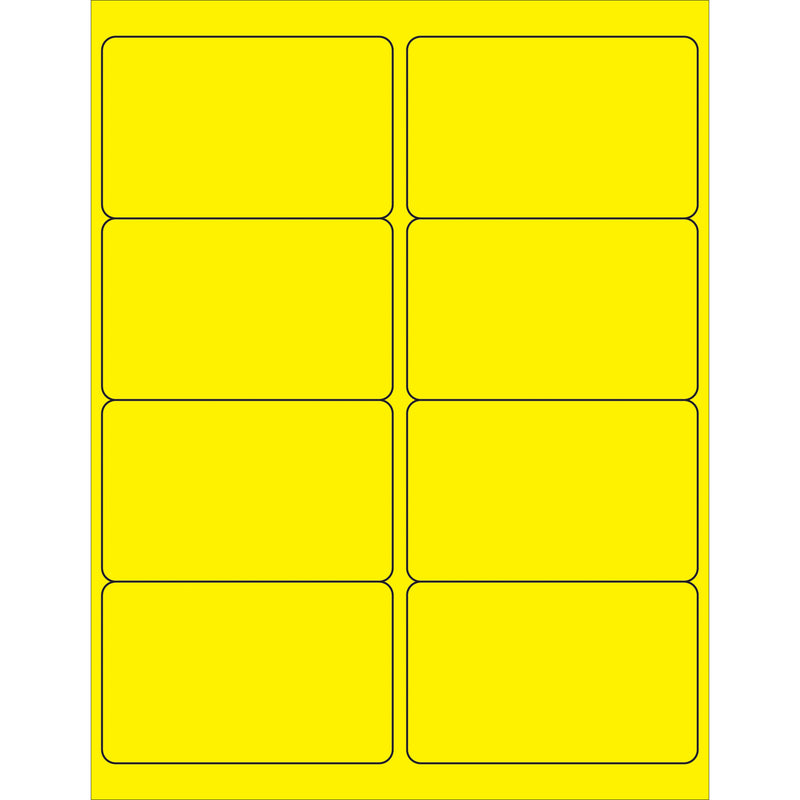 4 x 2 1/2" Fluorescent Yellow Rectangle Laser Labels (LL179YE) Case Of 800