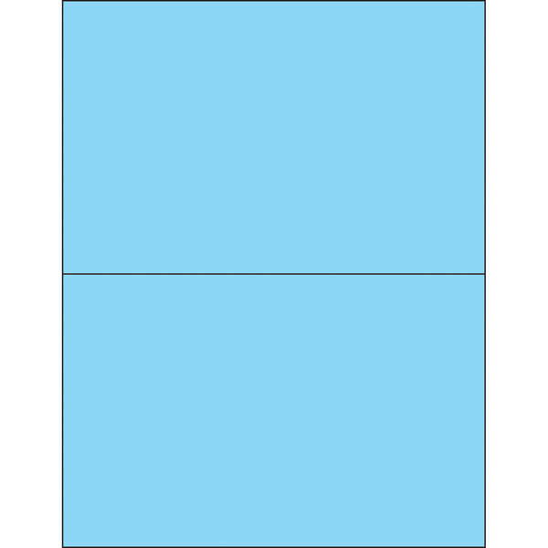 8 1/2 x 5 1/2" Fluorescent Pastel Blue Rectangle Laser Labels, Case Of 200 Case Of 200