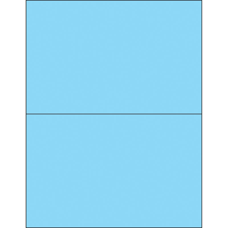 8 1/2 x 5 1/2" Fluorescent Pastel Blue Rectangle Laser Labels, Case Of 200 Case Of 200