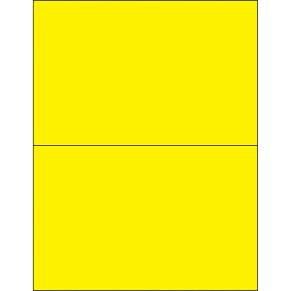 8 1/2 x 5 1/2" Fluorescent Yellow Rectangle Laser Labels, Case Of 200 Case Of 200