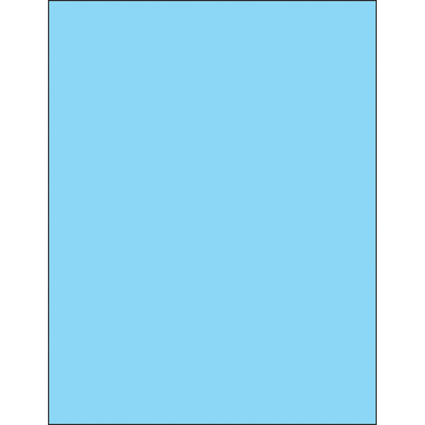 8 1/2 x 11" Fluorescent Pastel Blue Rectangle Laser Labels, Case Of 100 Case Of 100