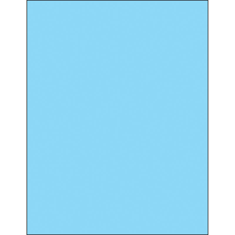 8 1/2 x 11" Fluorescent Pastel Blue Rectangle Laser Labels, Case Of 100 Case Of 100