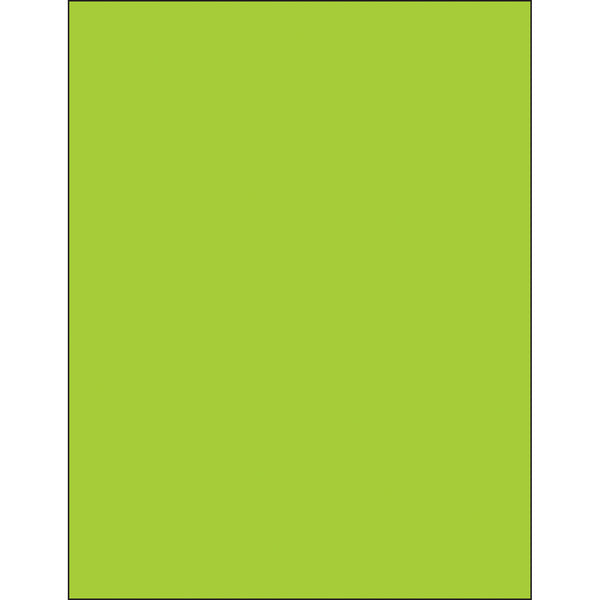 8 1/2 x 11" Fluorescent Green Rectangle Laser Labels, Case Of 100 Case Of 100