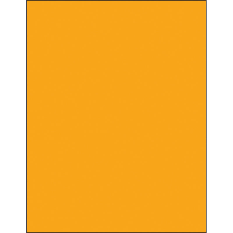 8 1/2 x 11" Fluorescent Orange Rectangle Laser Labels, Case Of 100 Case Of 100