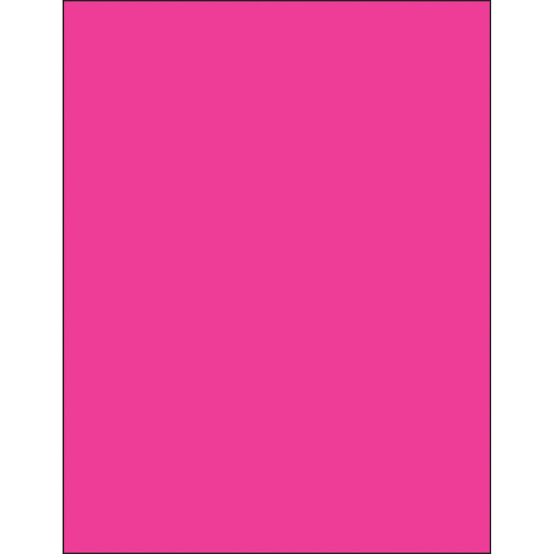 8 1/2 x 11" Fluorescent Pink Rectangle Laser Labels, Case Of 100 Case Of 100