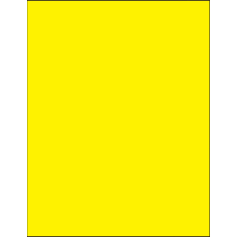 8 1/2 x 11" Fluorescent Yellow Rectangle Laser Labels, Case Of 100 Case Of 100