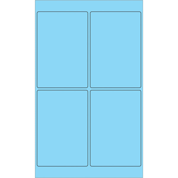 4 x 6" Fluorescent Pastel Blue Rectangle Laser Labels, Case Of 400 Case Of 400