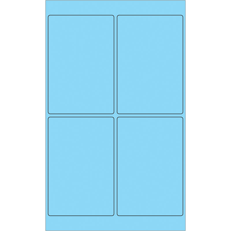 4 x 6" Fluorescent Pastel Blue Rectangle Laser Labels, Case Of 400 Case Of 400