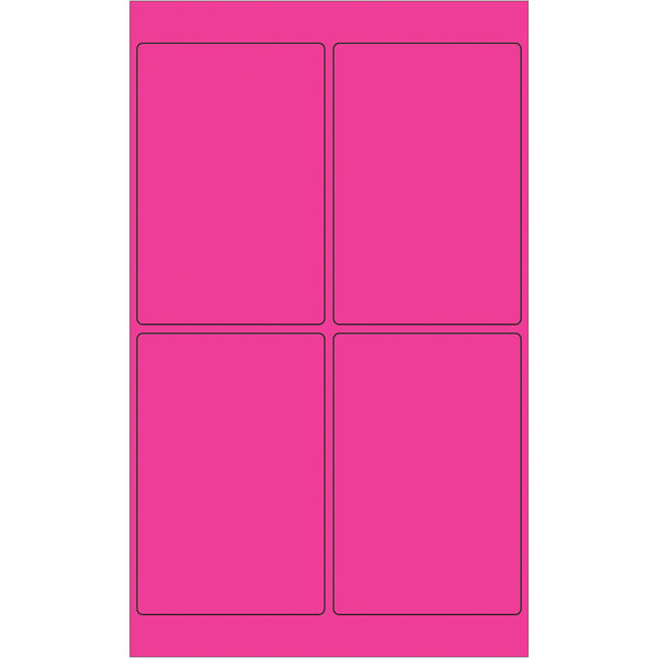 4 x 6" Fluorescent Pink Rectangle Laser Labels, Case Of 400 Case Of 400