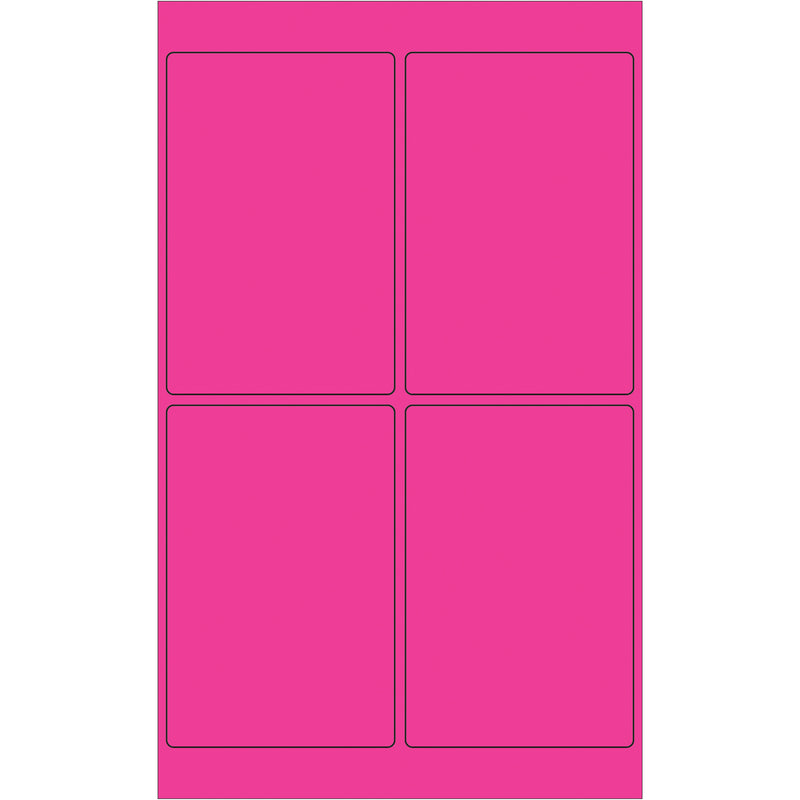 4 x 6" Fluorescent Pink Rectangle Laser Labels, Case Of 400 Case Of 400