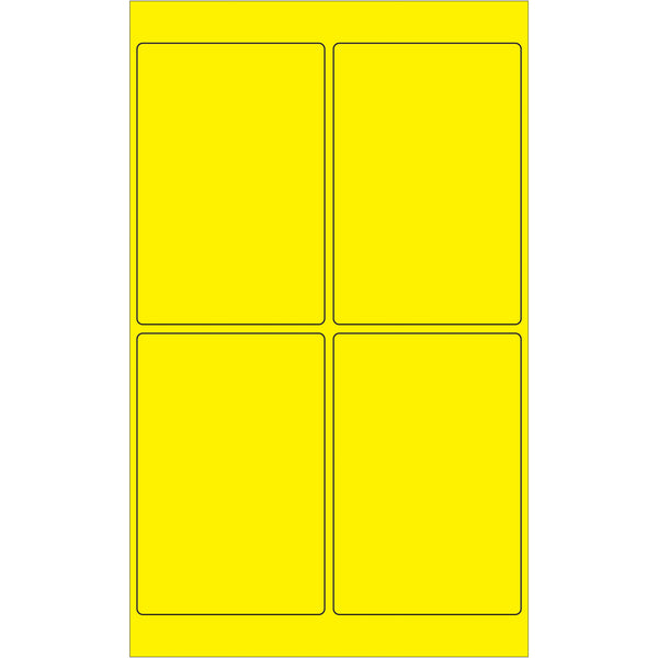 4 x 6" Fluorescent Yellow Rectangle Laser Labels, Case Of 400 Case Of 400